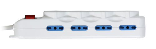Multipresa 8 Posti Italiana Bipasso / 4 Schuko con Interruttore