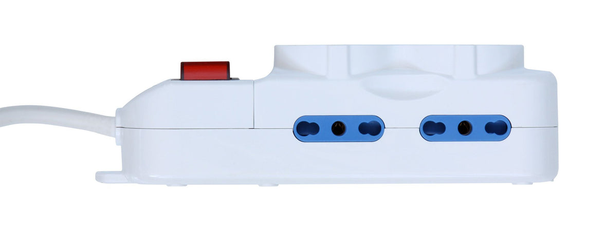 Multipresa 4 Posti Italiana Bipasso / 2 Schuko con Interruttore