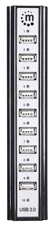 Hub USB 2.0 Hi-Speed 10 Porte da Tavolo con Alimentatore