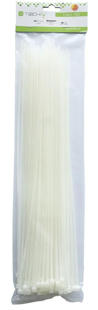 Fascette Fermacavi Autobloccanti 380x7,6mm in Nylon 100pz Bianco