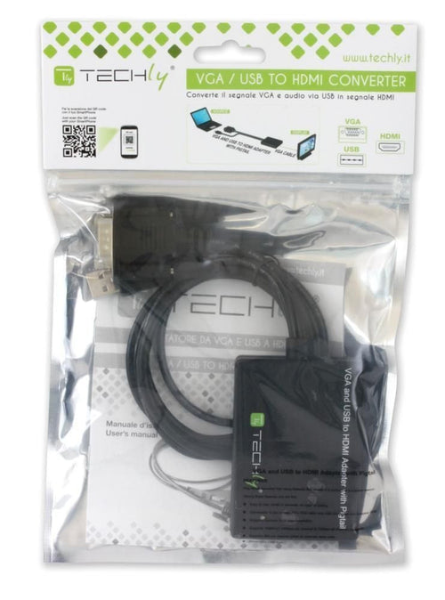 Adattatore Convertitore VGA a HDMI con Supporto Audio via USB
