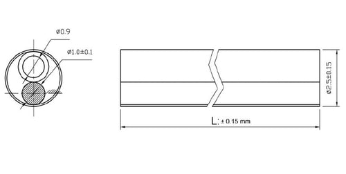 Coprigiunto Manicotto Termorestringente per Fibra Ottica 60 mm