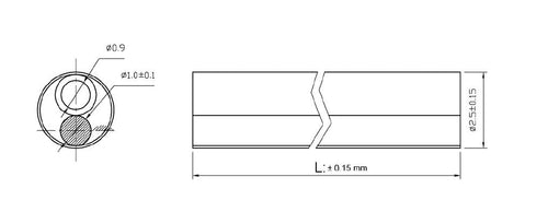 Coprigiunto Manicotto Termorestringente per Fibra Ottica 45mm