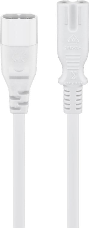 Cavo Prolunga di Alimentazione 2 poli C7/C8 2mt bianco