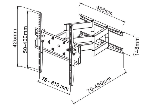 Supporto a Muro per TV LED LCD 42-70'' Full Motion Braccio Doppio