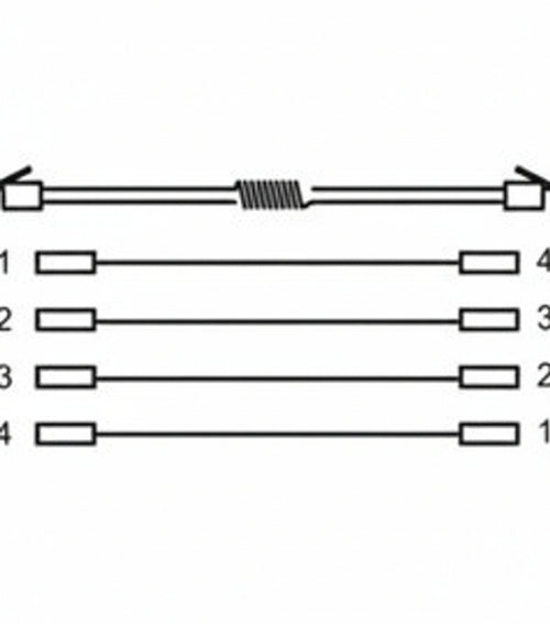 Cavo telefonico spiralato per cornetta 2mt RJ10 4P4C Nero