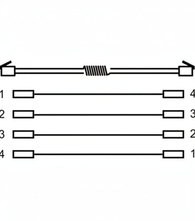 Cavo telefonico spiralato per cornetta 4mt RJ10 4P4C Nero