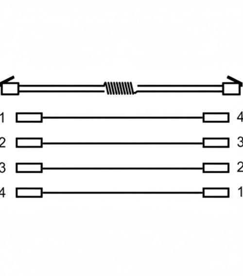 Cavo telefonico spiralato per cornetta 4mt RJ10 4P4C Nero