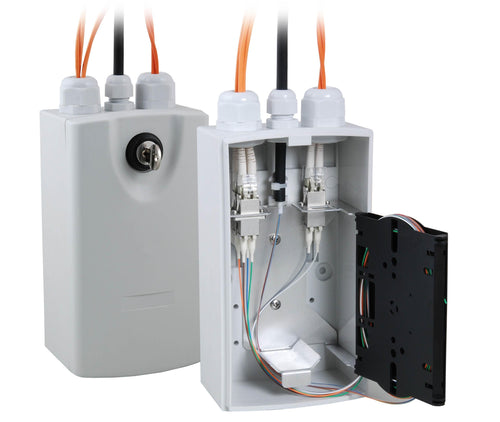 Scatola di Distribuzione Fibra Ottica Compatta IP54 SC/LC RAL7035