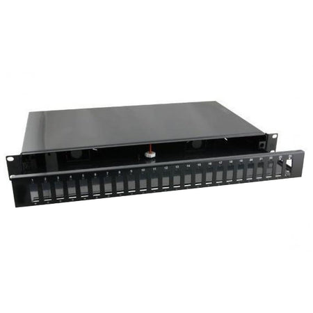 Cassetto Ottico 19'' 24 porte SC Duplex Nero Fisso