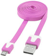 Cavo Flat USB AM a Micro USB M Rosa 1m