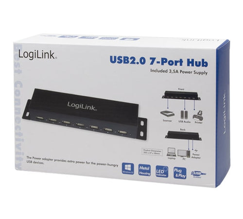 Hub USB 7 Porte con Case Metallico