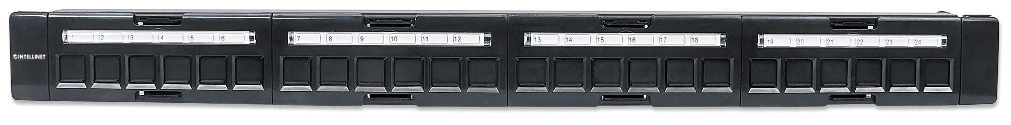 Pannello Patch Modulare 24 Porte Slim 1U Nero