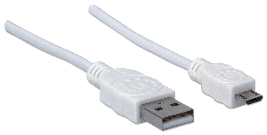 Cavo USB 2.0 A maschio/Micro B maschio 3 metri Bianco