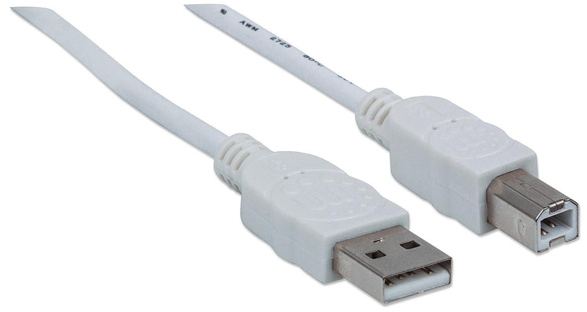 Cavo USB 2.0 A maschio/B maschio 3 metri Bianco