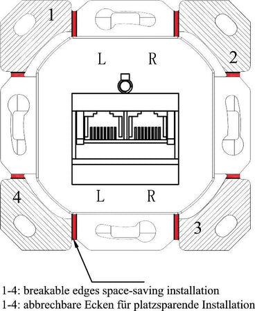 Presa a Muro Esterna 2xRJ45 Cat.6A Bianco
