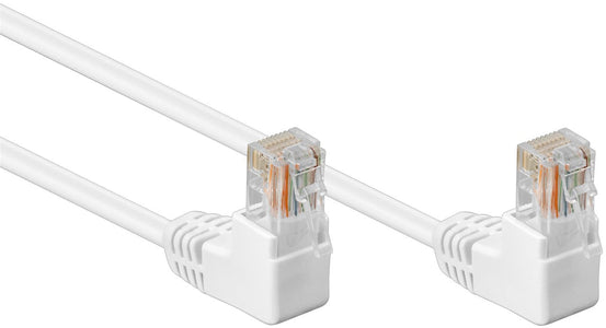 Cavo di rete Patch Angolato 90&deg CCA Cat. 5e Bianco UTP 0,5 m