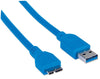 Cavo USB 3.0 SuperSpeed A/Micro B M/M 1 m Blu in Blister