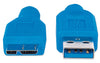 Cavo USB 3.0 SuperSpeed A/Micro B M/M 1 m Blu in Blister