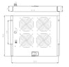 Gruppo di ventilazione a soffitto per Rack 19'' 4 Ventole Nero