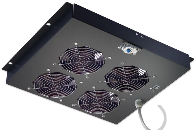 Gruppo di ventilazione a soffitto per Rack 19'' 4 Ventole Nero