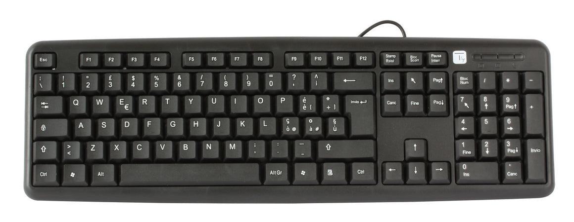 Tastiera 105 tasti USB Standard, colore Nero