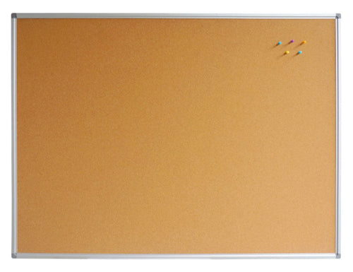Bacheca Lavagna in Sughero Cornice in Alluminio Anodizzato 60x90 cm