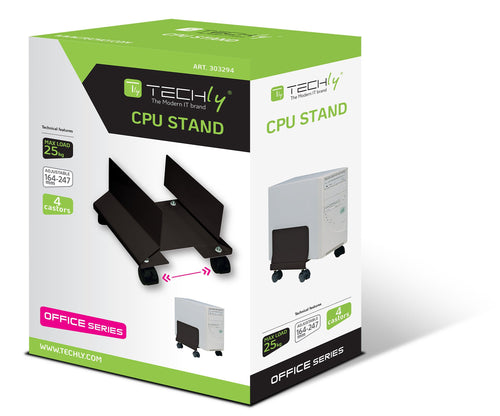 Supporto per PC in Acciaio con Ruote Nero