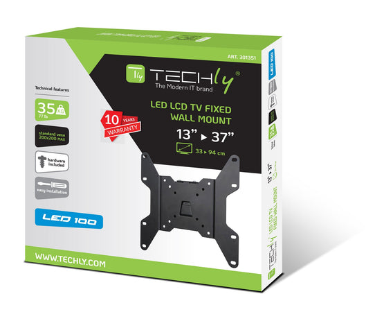 Supporto a muro per TV LED LCD 13''-37'' fisso Nero