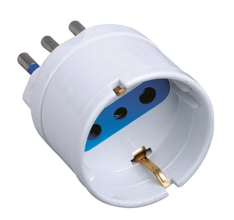 Adattatore spina 10A presa Schuko Bianco