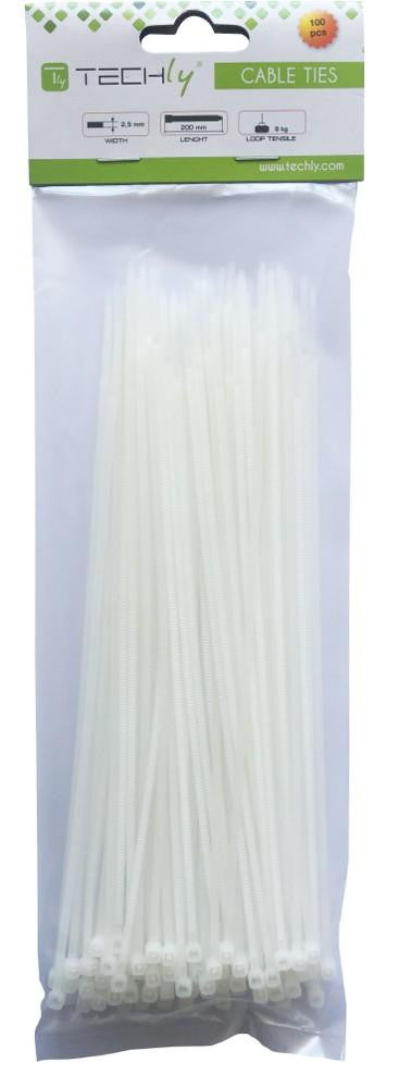 Fascette Fermacavi Autobloccanti 200x2,5mm in Nylon 100pz Bianco