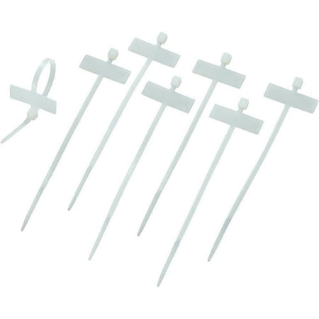 Fascette Fermacavi 100x2,5mm con Targhetta 25x8mm 100 pz Bianco
