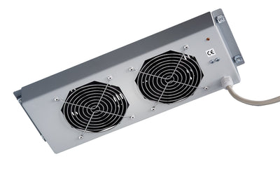 Gruppo di 2 Ventole a Soffitto Senza Termostato per Rack 19'' Grigio