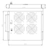 Gruppo di 4 Ventole a Soffitto Senza Termostato per Rack 19'' Grigio