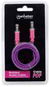 Cavo Audio con Guaina Intrecciata 1m Viola/Fucsia con Blister