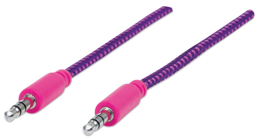 Cavo Audio con Guaina Intrecciata 1m Viola/Fucsia con Blister