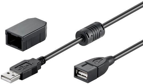Cavo Prolunga USB 2.0 con Ferrite A Maschio / A Femmina 2m Nero