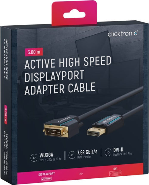 Cavo Monitor DisplayPort Maschio a DVI-D Maschio 3 m Blu