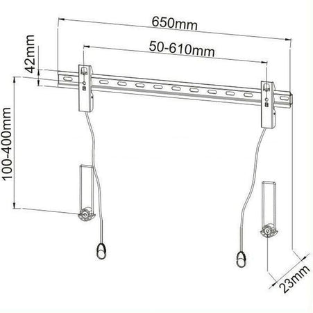 Staffa Muro Fissa Slim con Distanziali TV LED LCD 40-65'' Nero