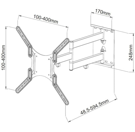 Supporto a Muro Ultra Slim per TV LED LCD 23-55'' Nero