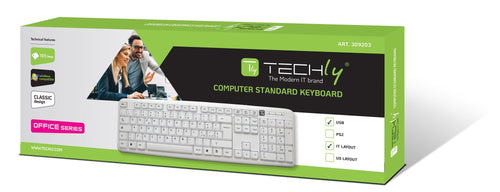 Tastiera 105 tasti USB Standard, colore Bianco