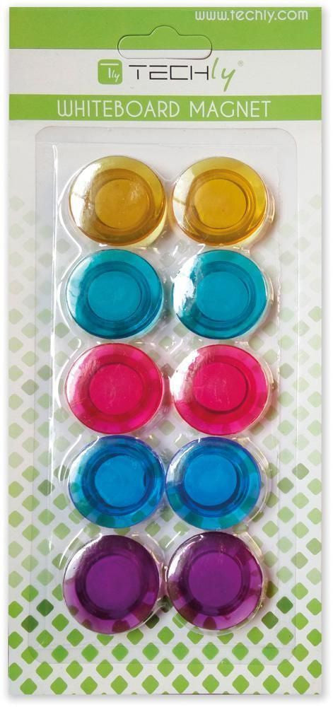 Calamite per Lavagna Magnetica Magneti Trasparenti Colorati 10 pz