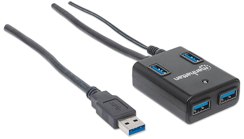 Hub USB 3.0 4 Porte con Alimentatore 5V 3A Nero