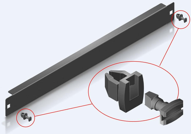Pannello Cieco Toolless 4 Clip per Armadi Rack 19'' 2U Nero