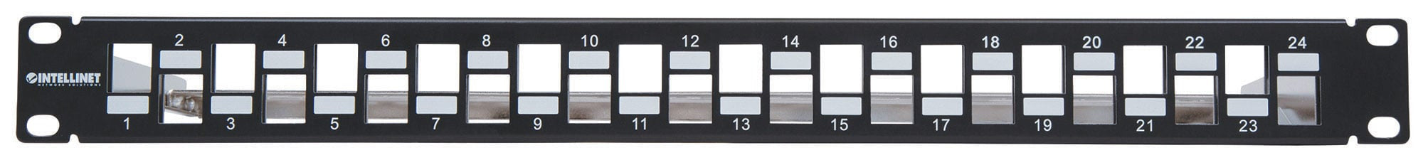 Pannello Patch Slim 1HE 24 Posti Keystone Senza Frutti Nero