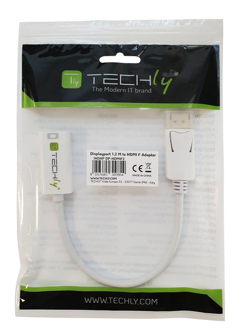 Adattatore Attivo DisplayPort 1.2 Maschio HDMI Femmina 4K 30Hz 15cm Bianco