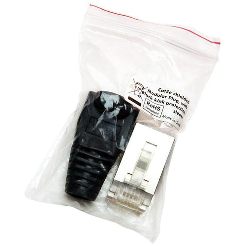 Plug Copriconnettore Cat.5E RJ45 Cavo Schermato 100pz Nero