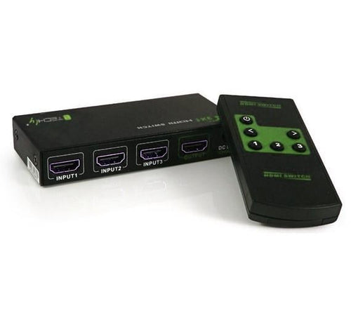 Switch HDMI 3 IN 1 OUT con Telecomando 4K UHD 3D