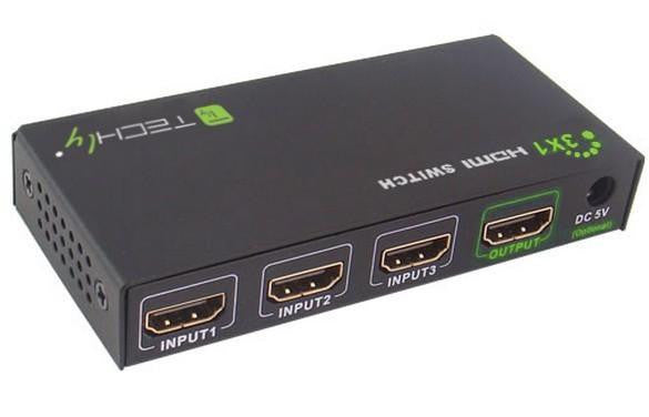 Switch HDMI 3 IN 1 OUT con Telecomando 4K UHD 3D