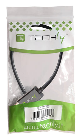 Cavo USB OTG Micro B / USB A con Lettore Micro SD/SDHC 26cm Nero